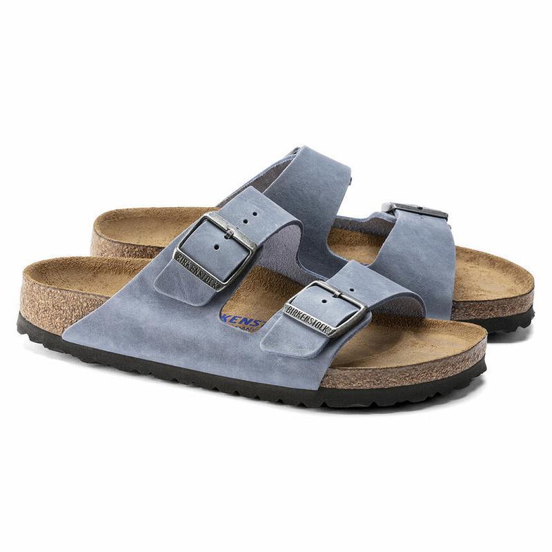 Arizona Birkenstock Soft Footbed Oiled Kozene Damske Modre | SK 31ILH